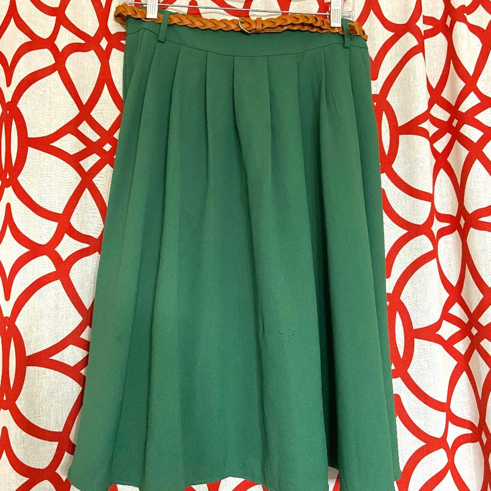Breathtaking Tiger Lilies Modcloth Swing Midi Skirt with belt and pockets!